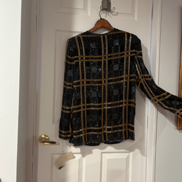 Lord and Taylor, size 14 W, silk blazer with sequins. Vintage sequins blazer NWT - Picture 9 of 13